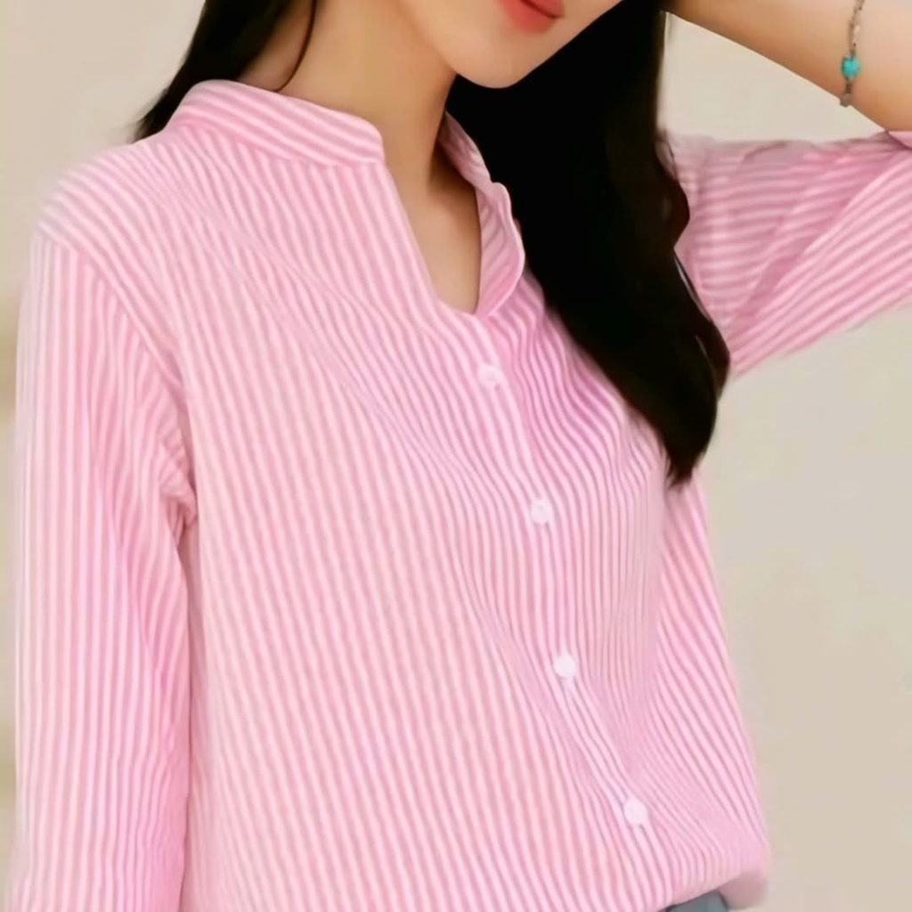 Pink Striped Women's Shirt (S)