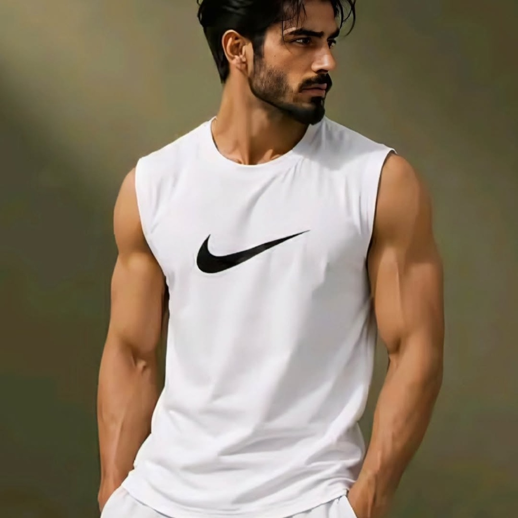 A white Nike sleeveless tank top (M)