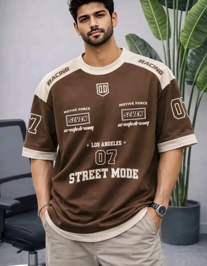 Men Oversized Racing Crewneck T-Shirt II (M)