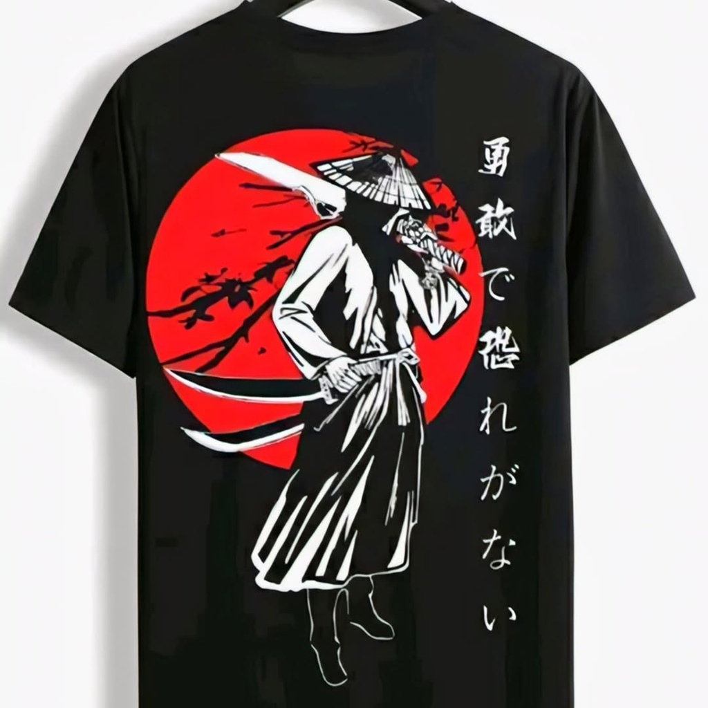 Men's Samurai Anime Cotton T-Shirt (M)