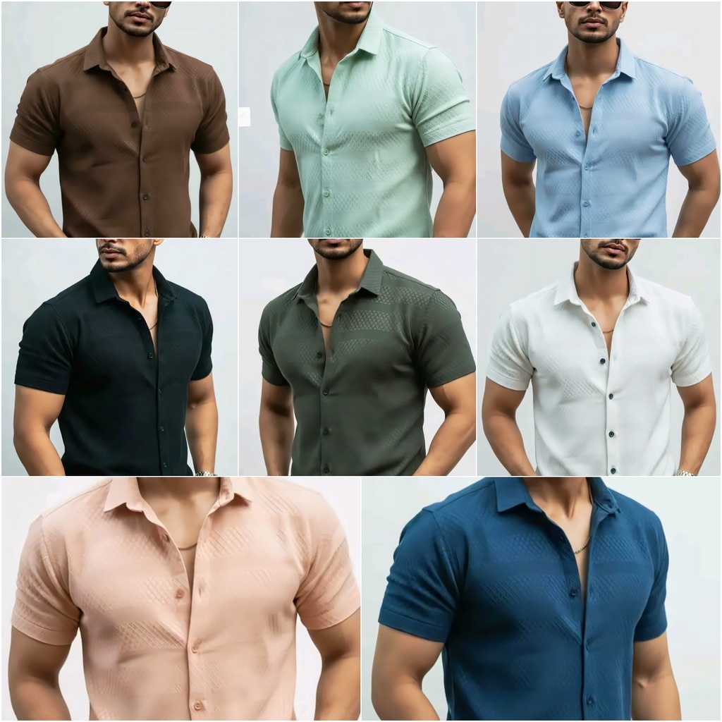 Half Sleeve T Shirt Men (S, Brown)