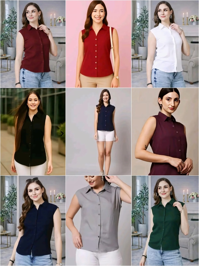 Sleeveless Shirt Top Half Shirt