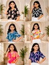 Girls Printed Cotton Cuban Shirt