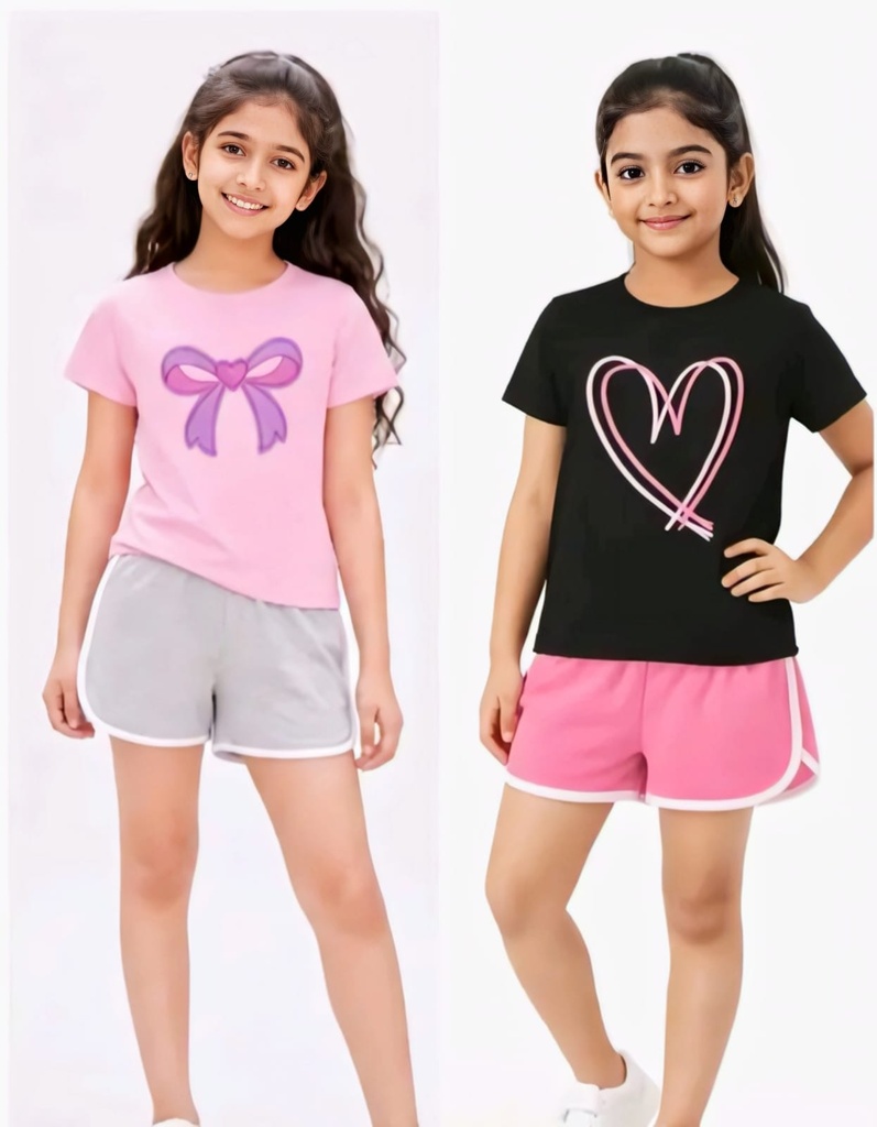 Girls T-Shirt Shorts Combo Set II (1-2Y)