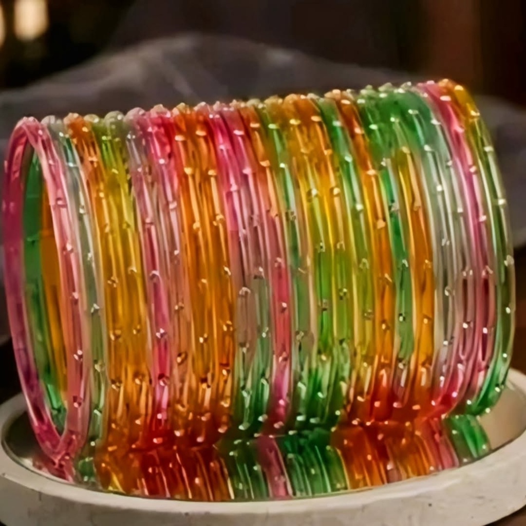 Multicolor Glass Bangles Set (2.2)