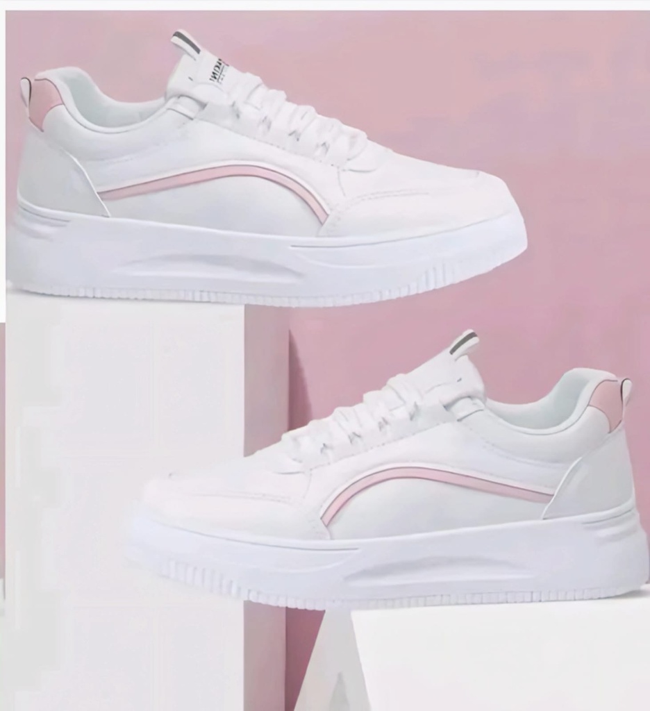 Women White Platform Sneakers Shoes (3)