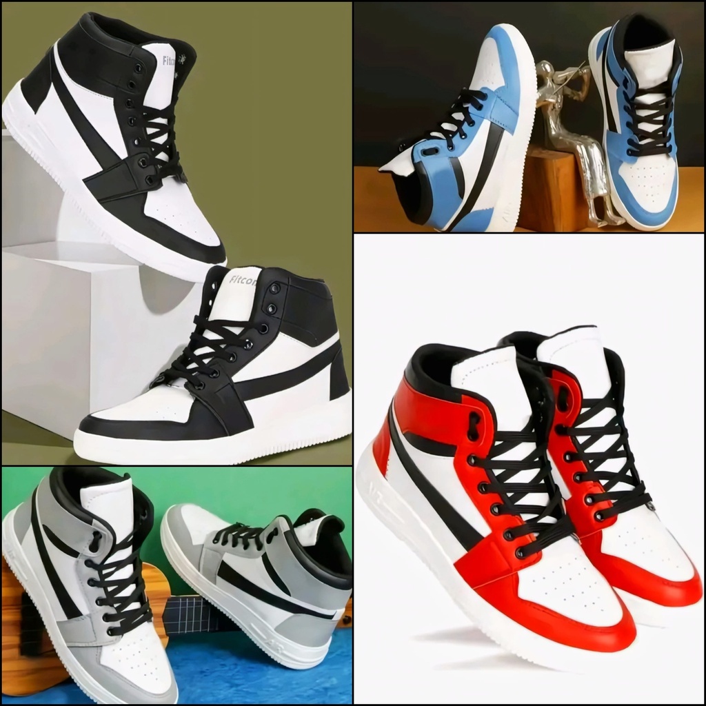 High Top Men Sneakers Shoes (6, Blue)