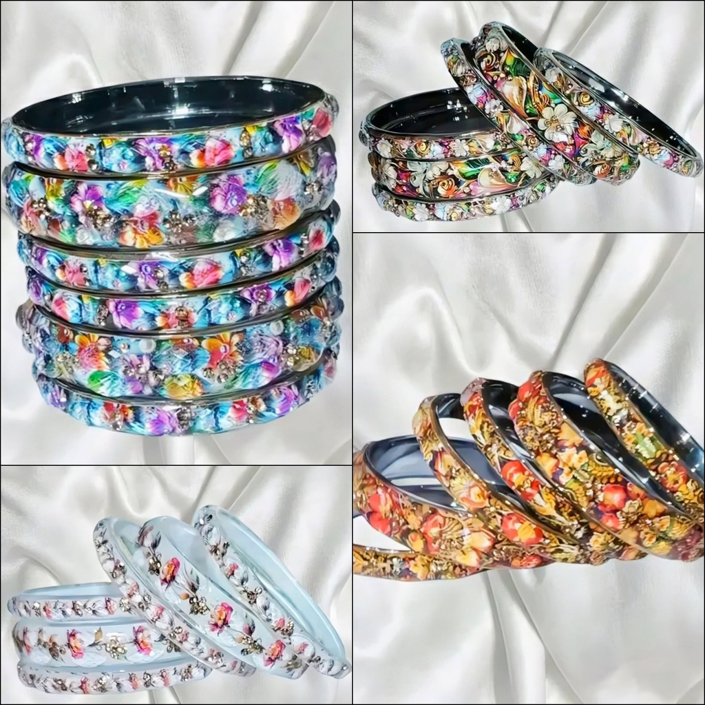 Multicolored Lac Bangle Set