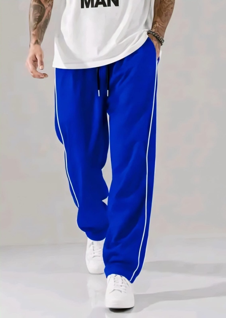Men Blue Wide Leg Joggers (S)