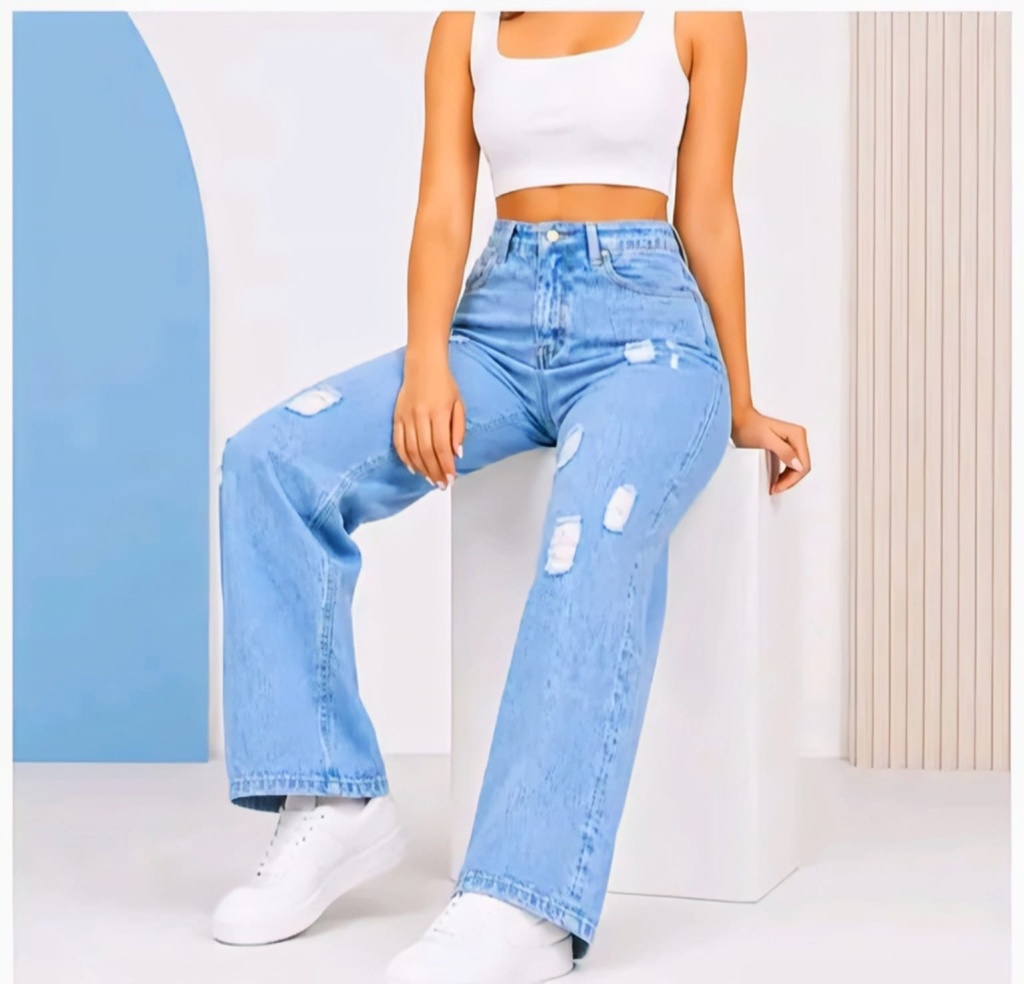 Jeans Pant Light Blue Ripped (28)