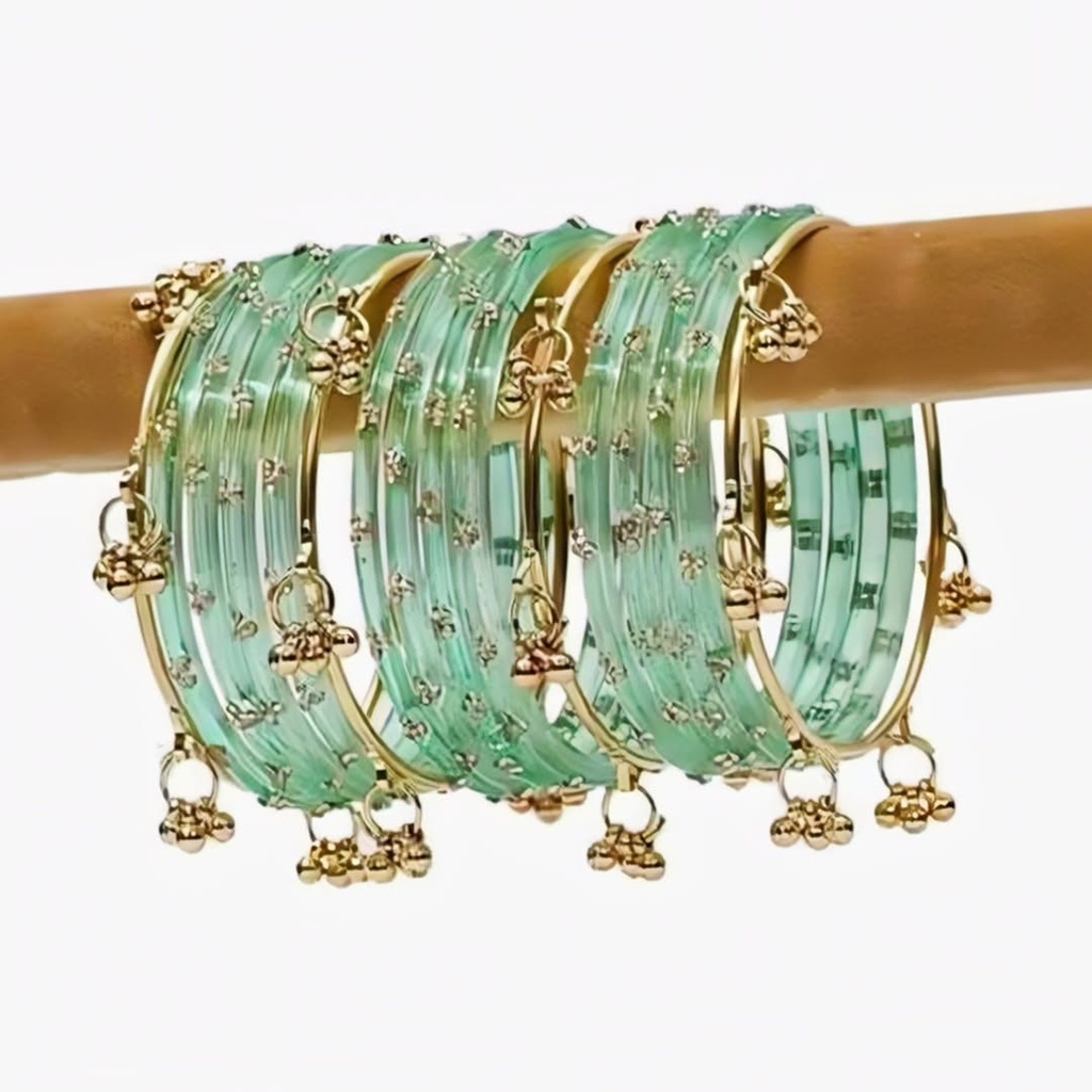 Mint Green Glass Bangles Set