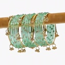Mint Green Glass Bangles Set