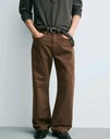 Men Brown Wide Leg Jeans