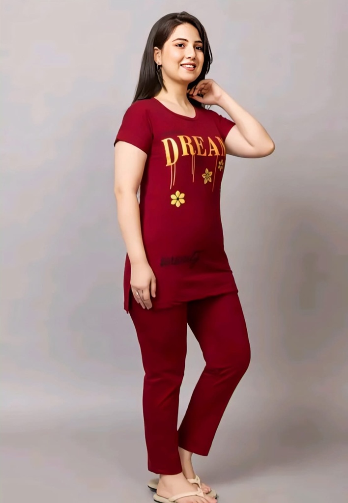 Mauve Cotton Women's Nightwear Set III (M)