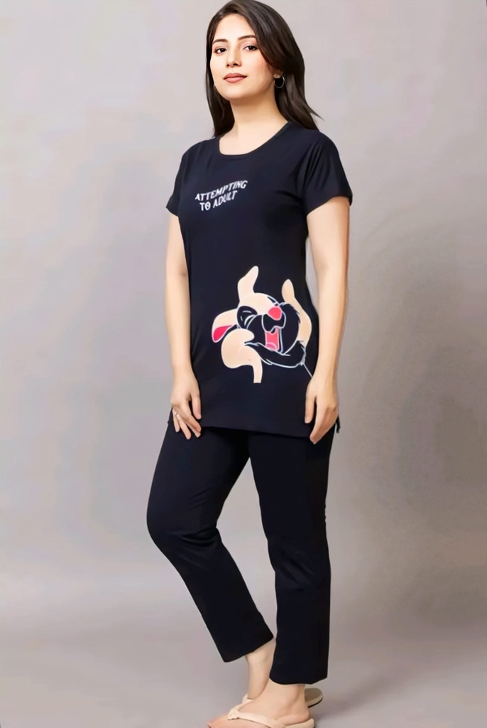 Mauve Cotton Women's Nightwear Set IV (M)