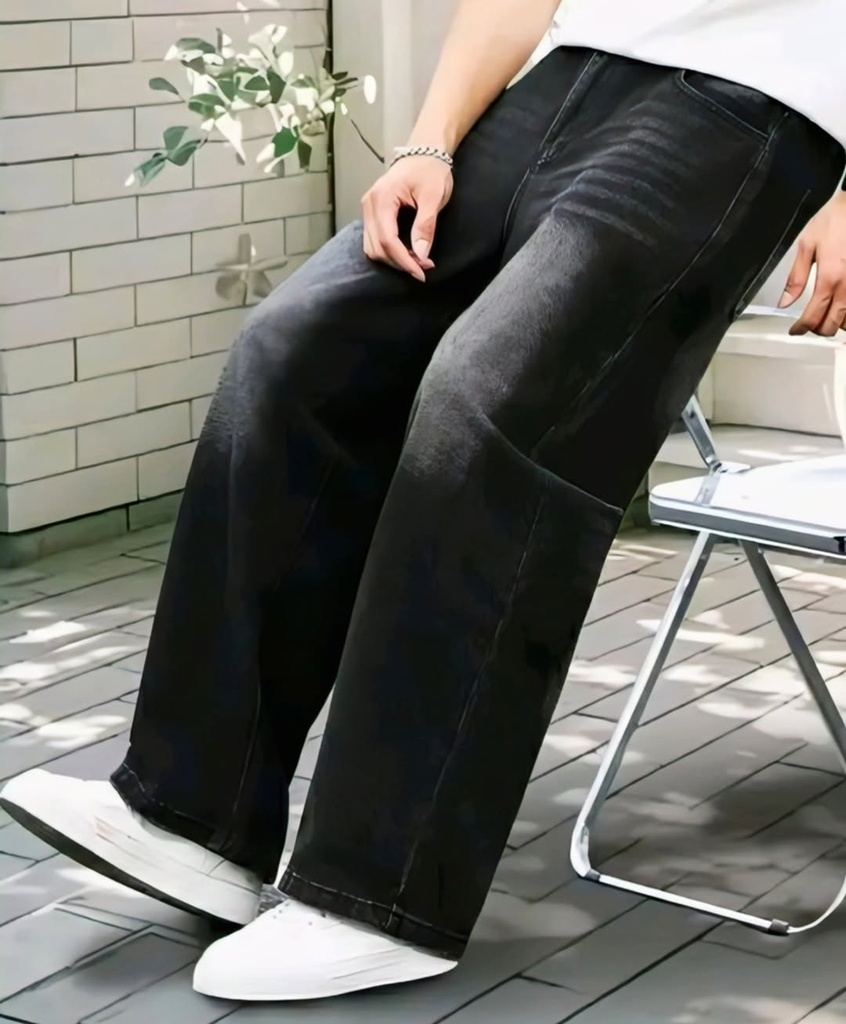 Upgrade your streetwear game with these trendy wide-leg black jeans perfect for a relaxed fit and effortless style (S)