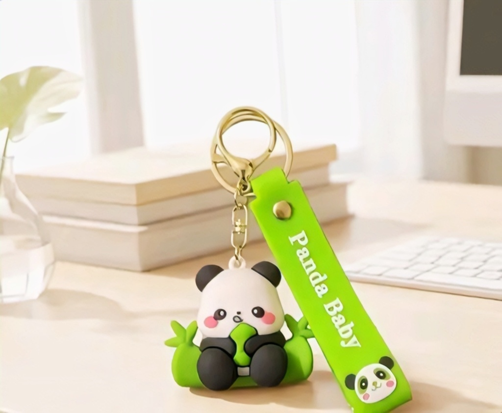 Panda Baby Silicone Keychain Strap