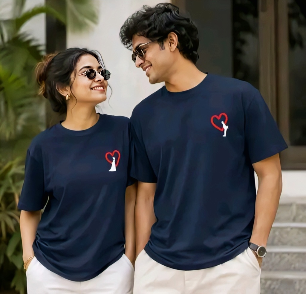 Couple T Shirt Navy Blue