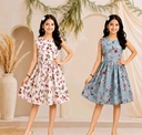 Girls Floral Print Cotton Frock Set VII