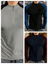 Men Gym Quarter Zip Tshirt