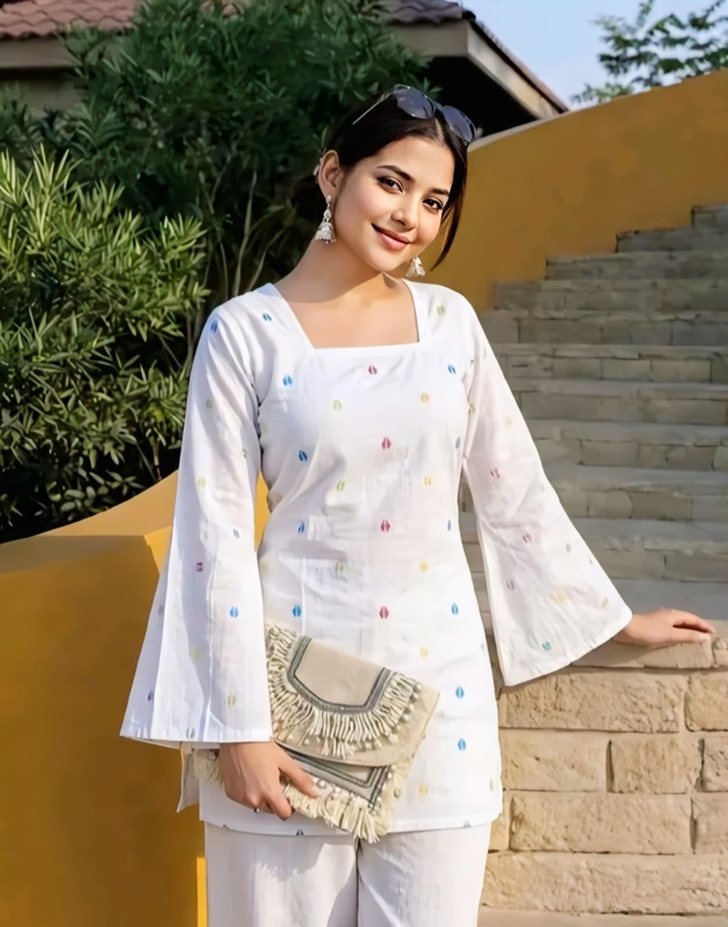 Women Cotton Short Ethnic Kurti
