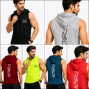 Men Athletic Gym Sleeveless Hoodies