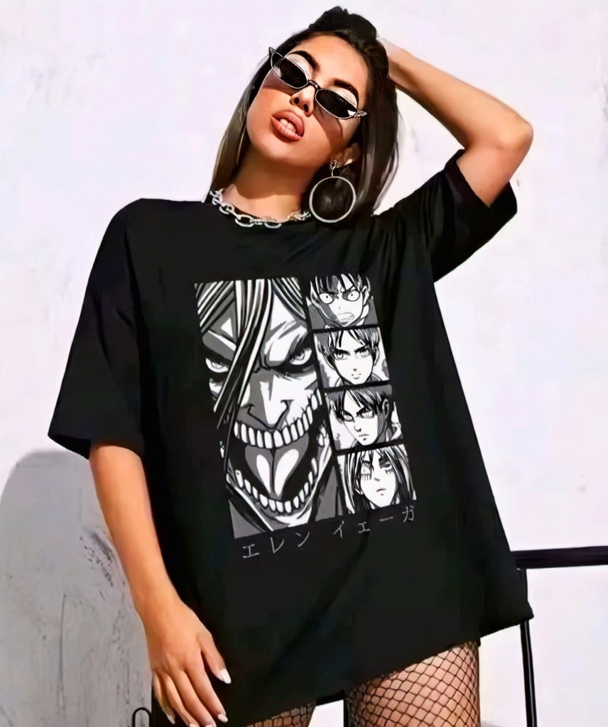Oversized Anime T Shirt Cotton