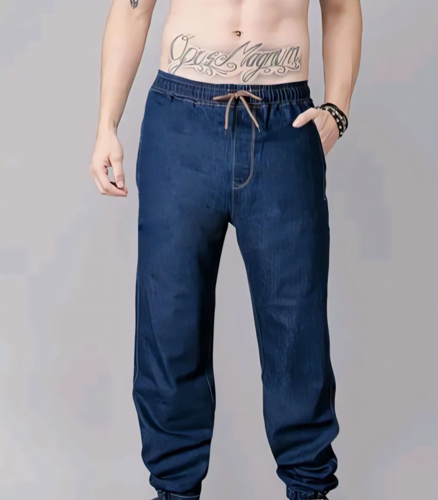 Men Casual Denim Elasticated Pant