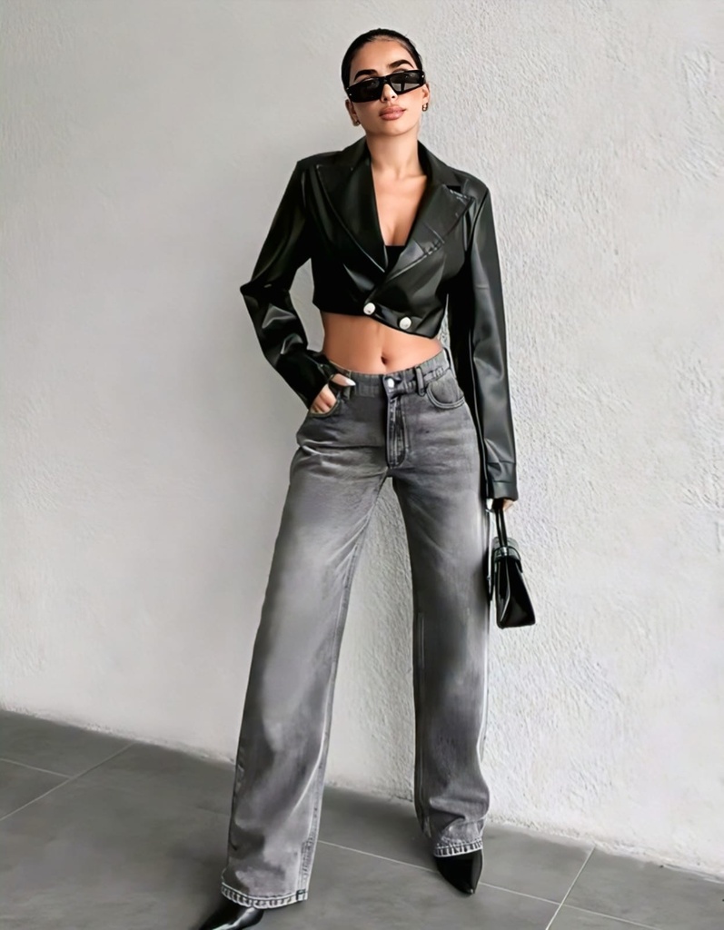 Women High Waist Wide Jeans