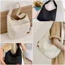 Women's Canvas Shoulder Purse Hand Bag with External Pocket