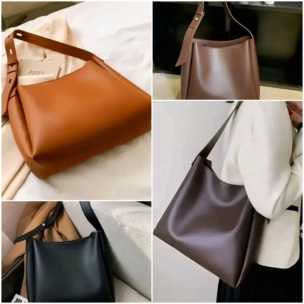 Women's Leather Hand Bag with Adjustable Shoulder Strap (Brown)