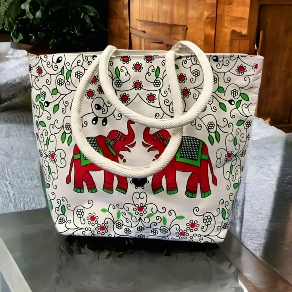 Canvas Jute Purse with Double Handle IX