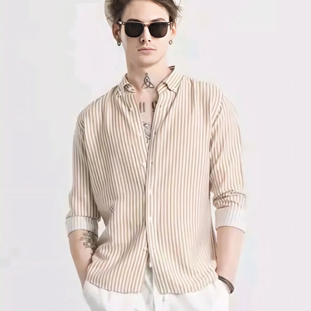 Men's Formal Cotton Casual Shirt (S)
