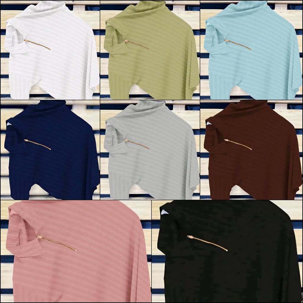 Men's Textured High Neck Zipper T-Shirt (S, Olive Green)
