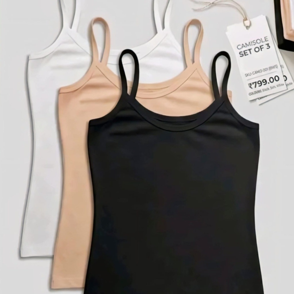 Women's Spaghetti Camisole Slip (Pack of 3) (S)