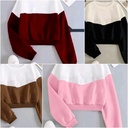 Women's Colorblock Cropped Sweatshirt