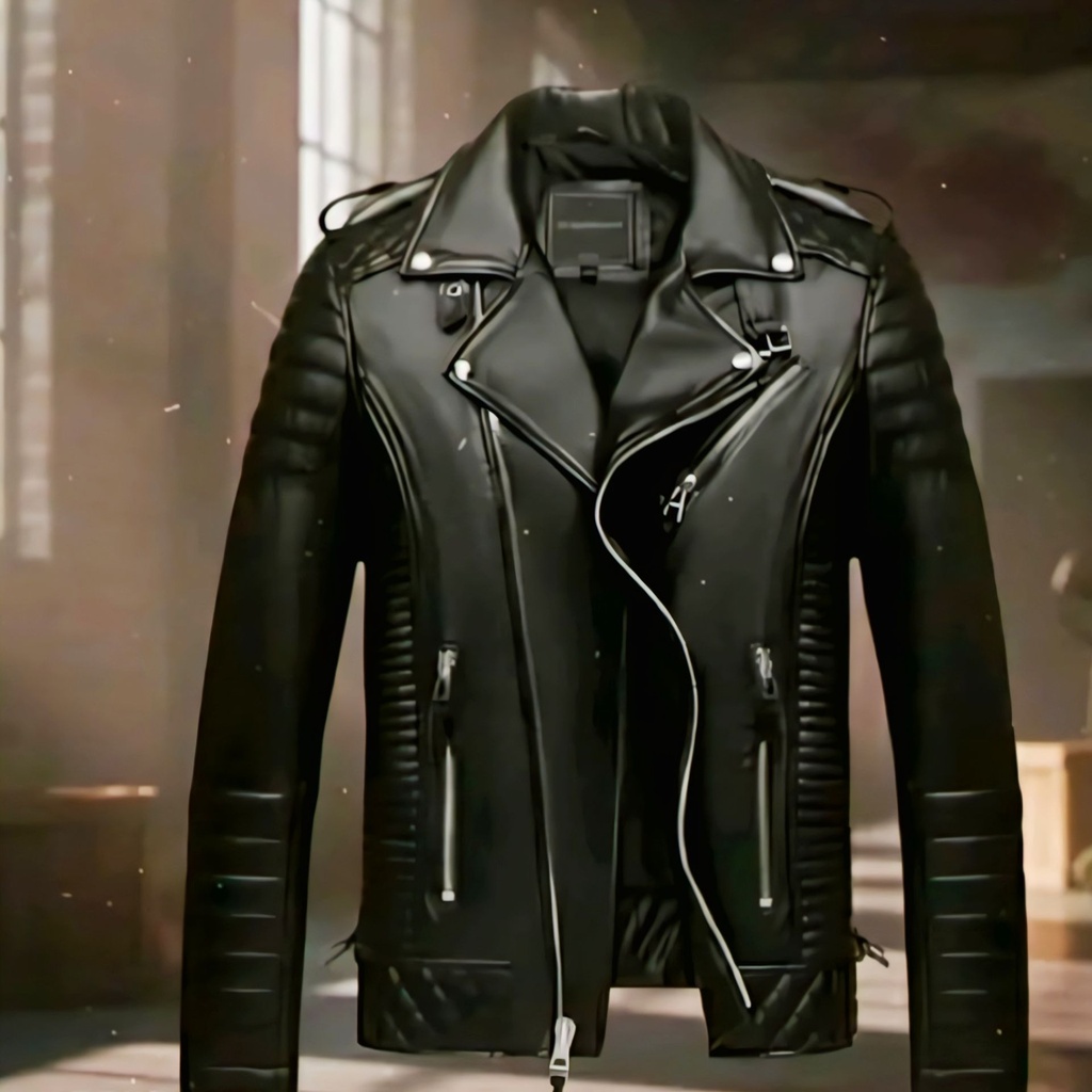 Men's Leather Biker Jacket - Quilted Rider (XS)