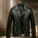Men's Leather Biker Jacket - Quilted Rider