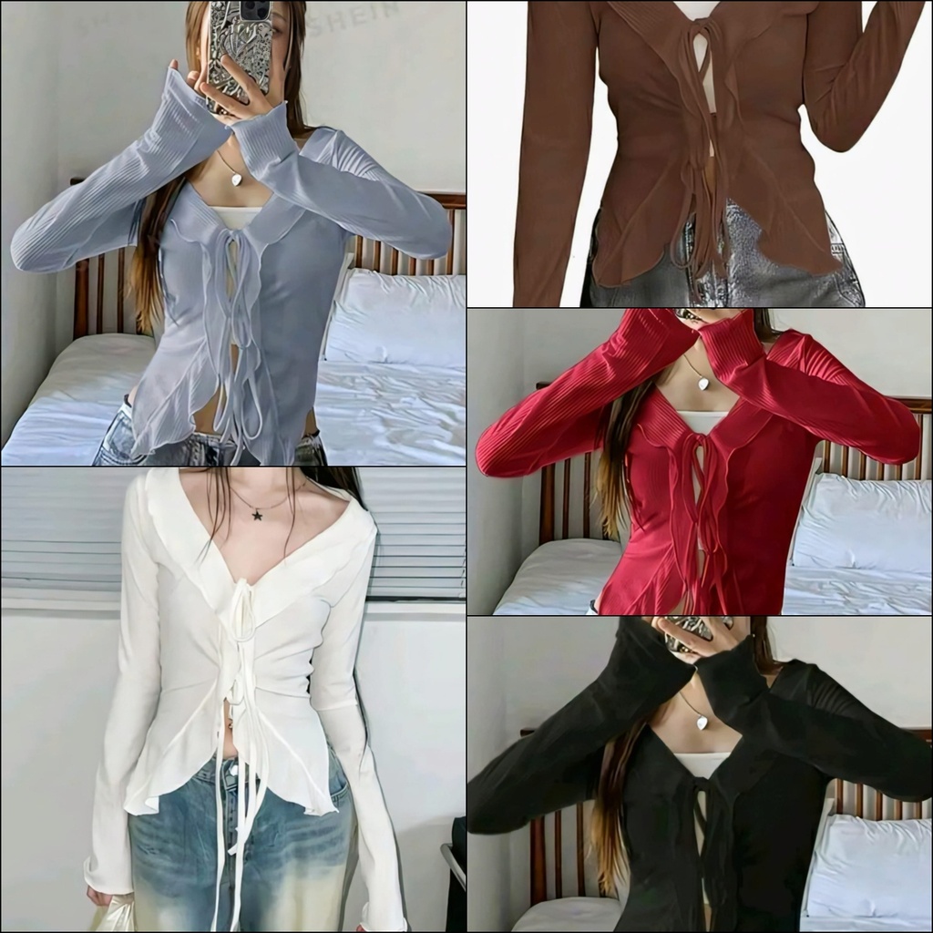 Women's Tie-Front Cardigan Top (XS, Brown)