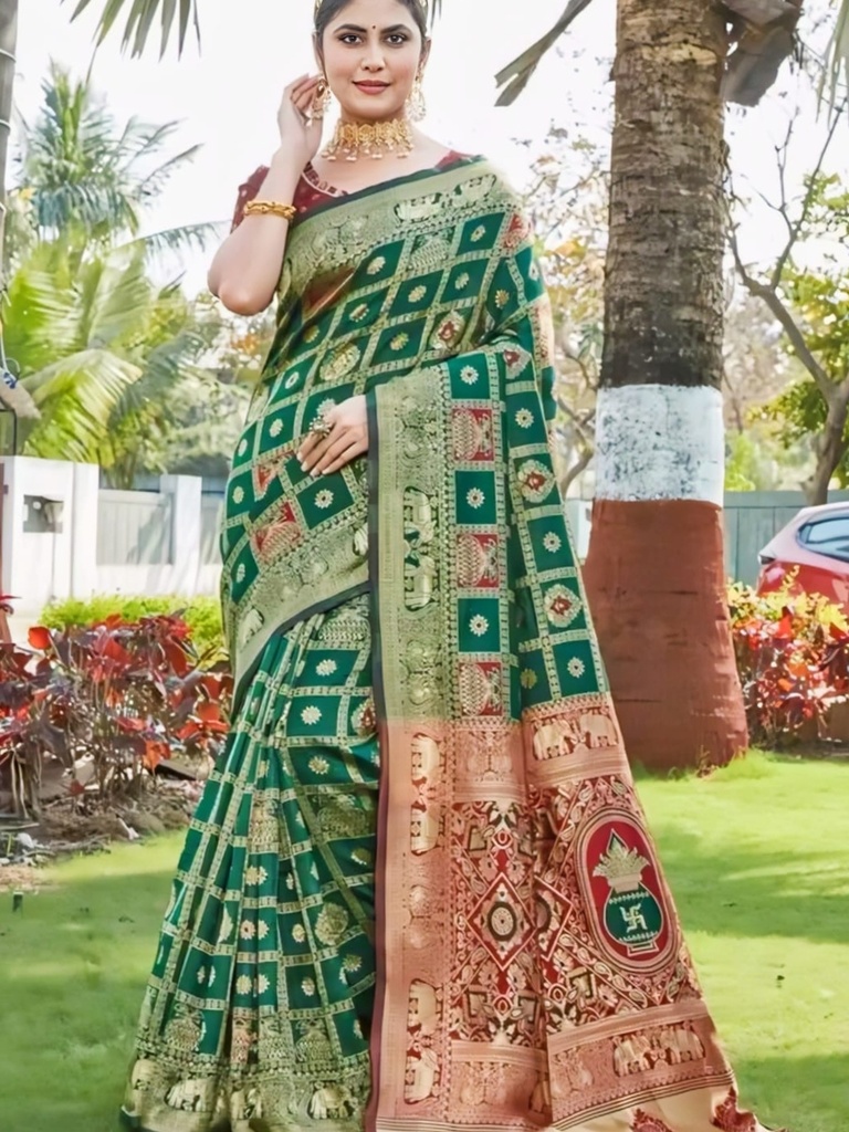 Green Silk Banarasi Patola Saree