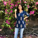 Indigo Cotton Short Kurti Top