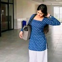 Indigo Blue Jaipuri Printed Cotton Kurti