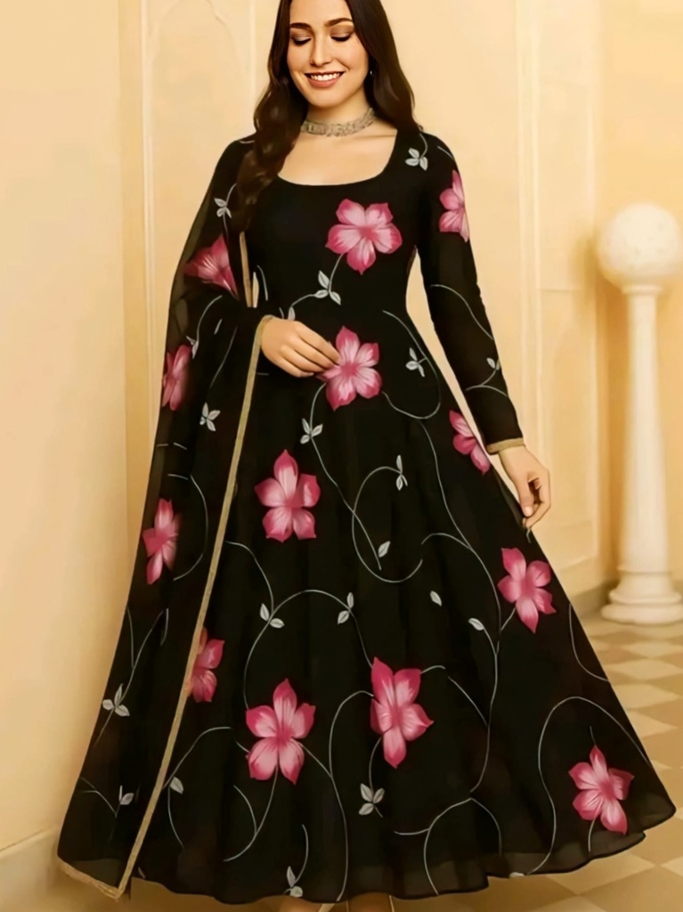 Full Sleeve Anarkali Salwar Suit (S)