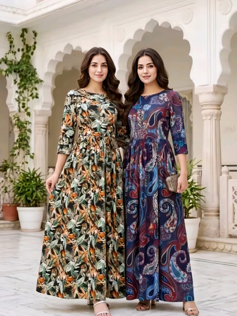 Women's Full-Length Flared Maxi Gown pack of 2 IV
