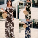 Elegant Floral Print Wide-Leg Summer Jumpsuit