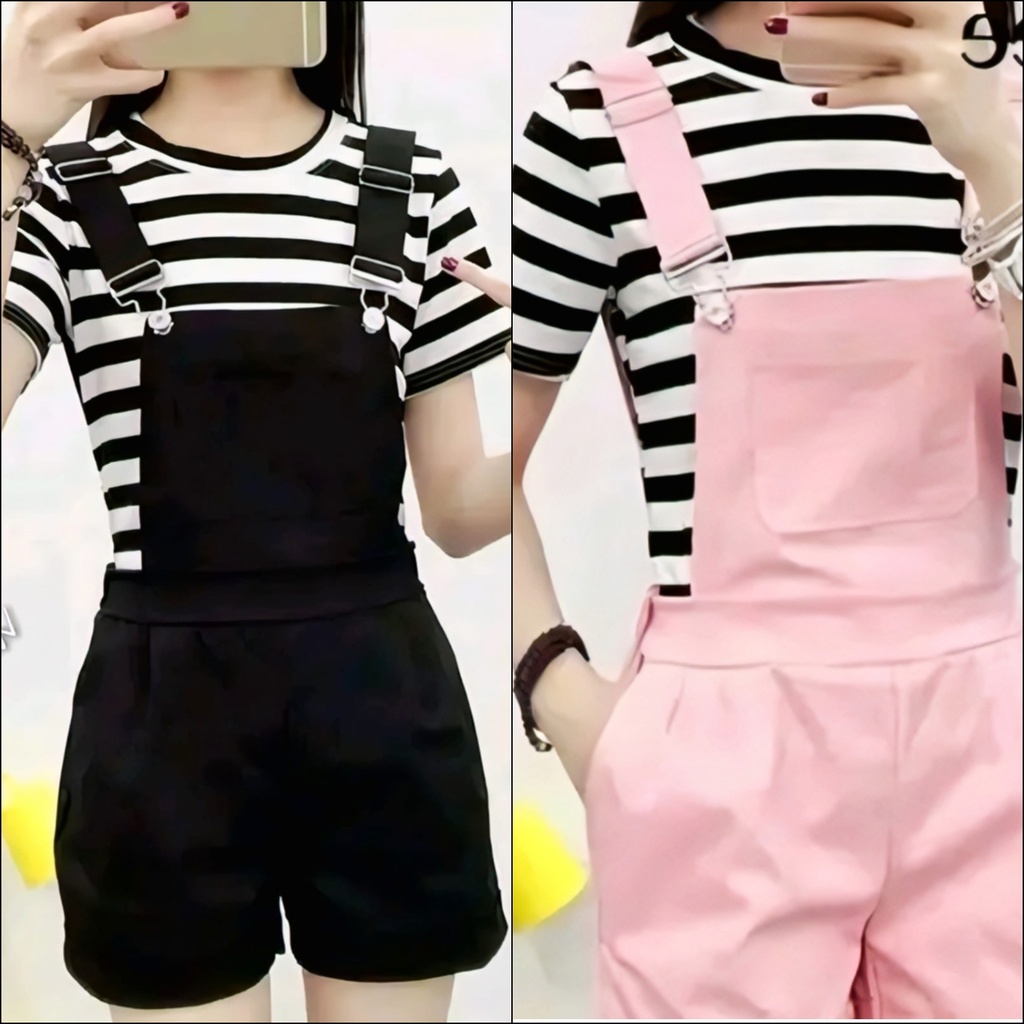 Women's Dungaree Shorts Set (0M-3M)