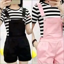 Women's Dungaree Shorts Set