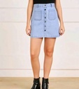 Women Light Blue Denim A-line Skirt