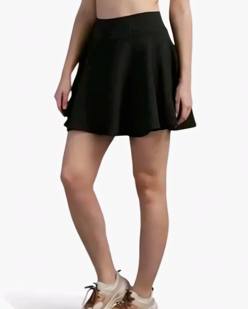 Women's High-Waisted Black Skater Skirt (24)