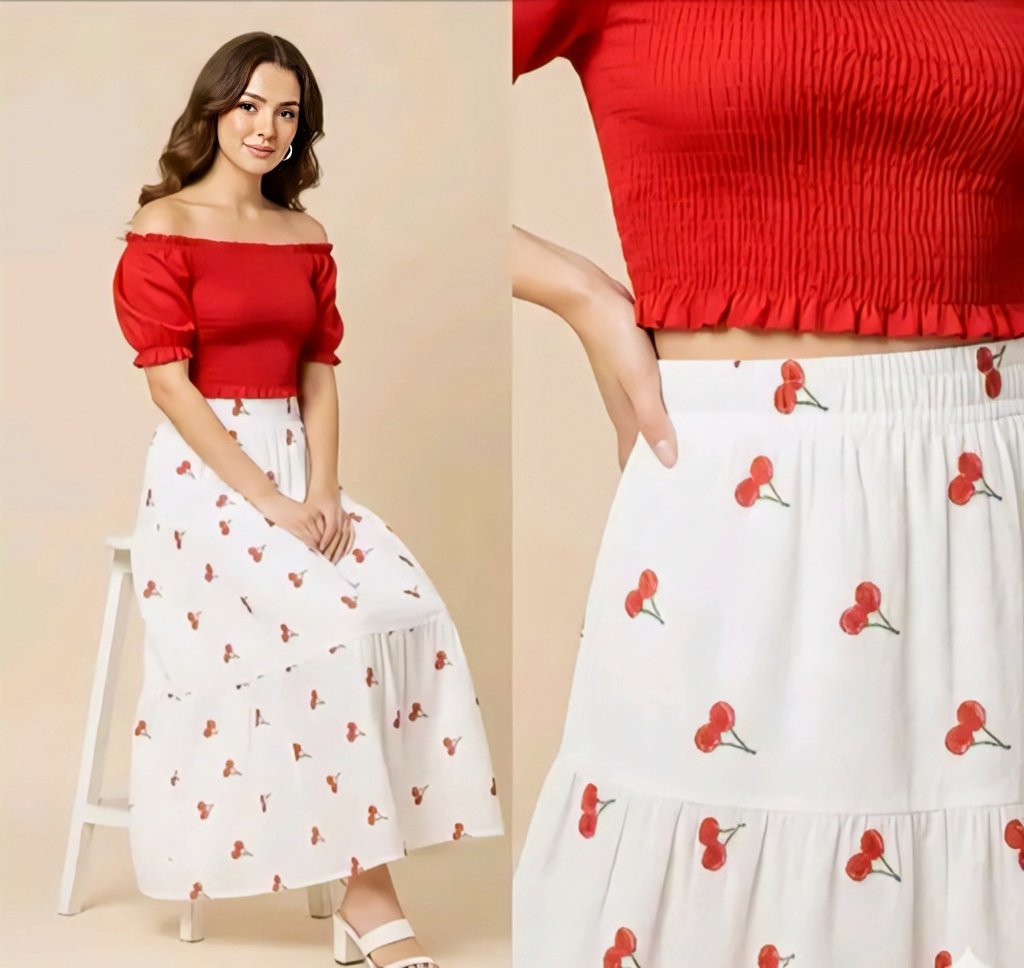 Maxi Skirt Tiered Long Skirt (24)